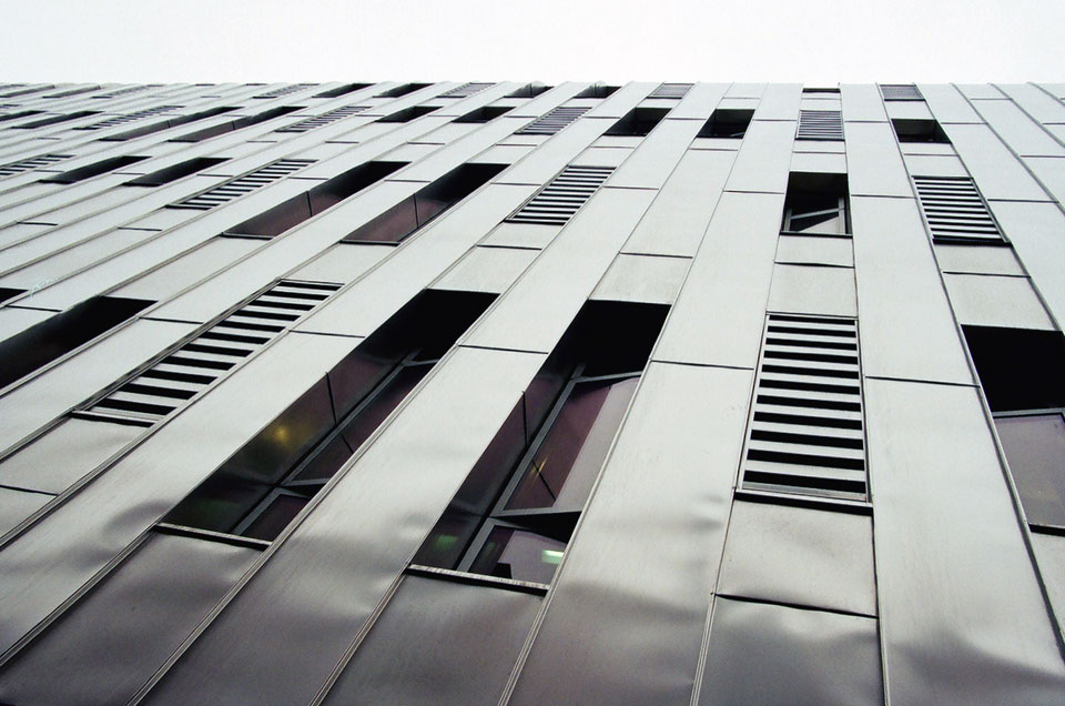 Stainless steel cladding to Ducie Street.