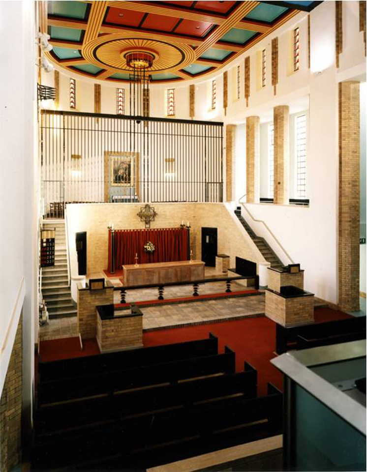 Interior. View towards altar following internal alterations. 