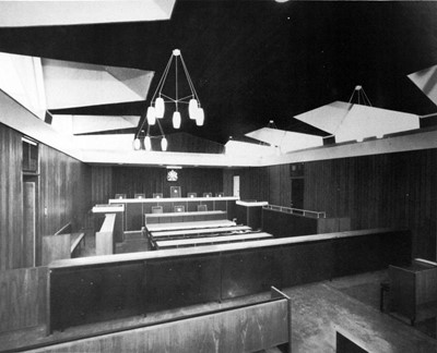 Courtroom interior.