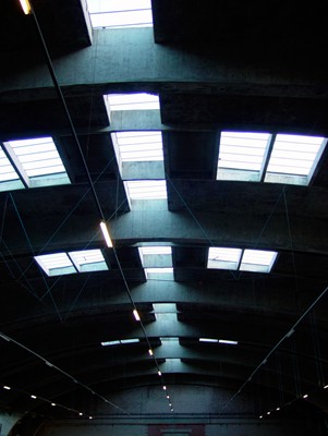 View of underside of roof shell.