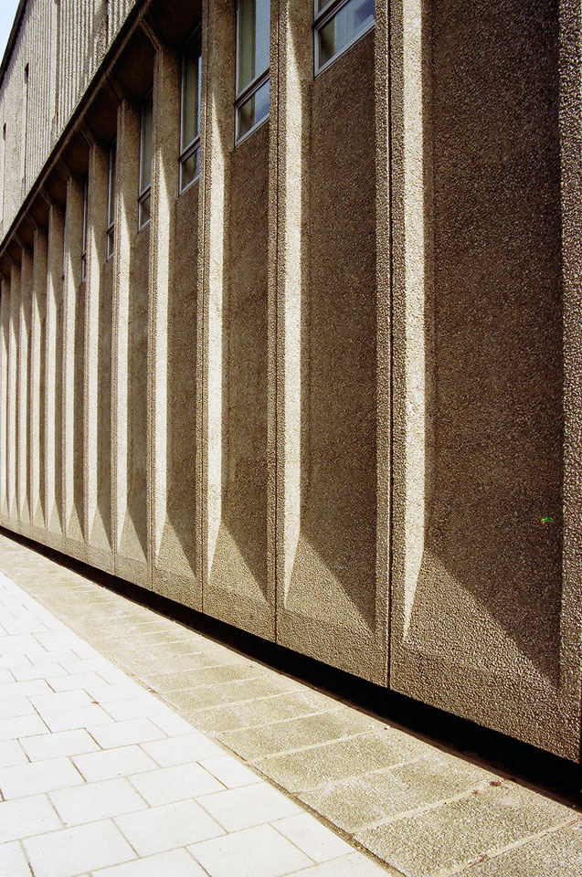 Rear wall to library.