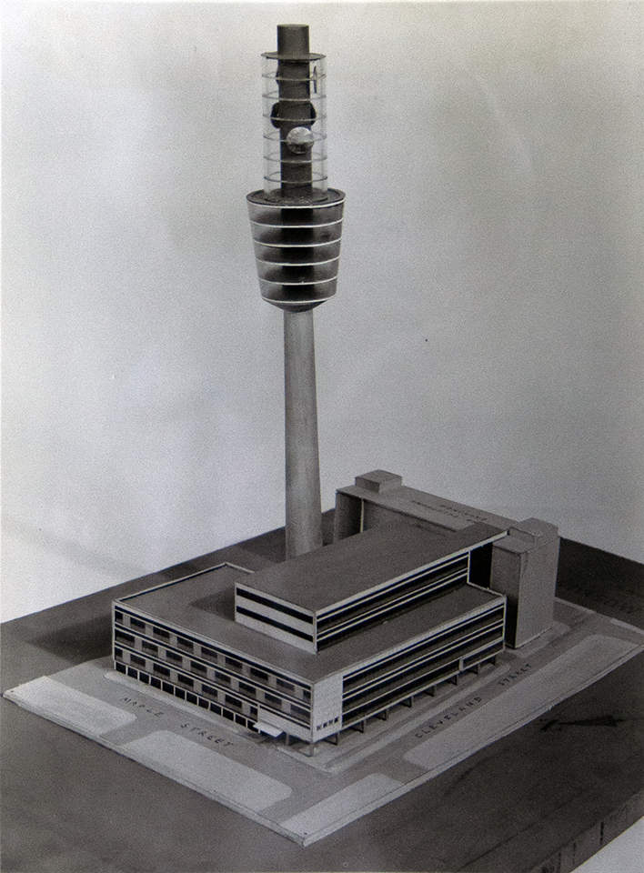 Model of proposed tower in 1959.
