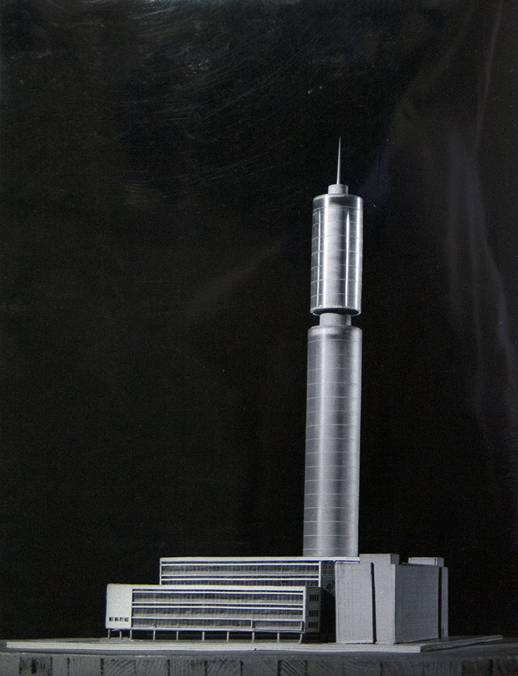 Model of proposed tower in 1960.